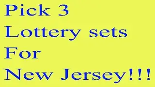 Pick 3 lottery sets for New Jersey!!!