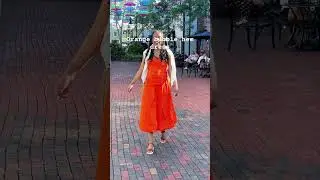 Orange bubble hem dress