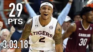 Bryce Brown Auburn vs South Carolina | Full Highlights | 3.03.18 | 29 Pts, 8 3's!