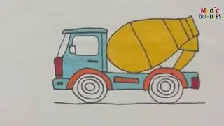 How to Draw a Mixer Truck  Easy Drawing Tutorial || Step-by-Step Guide to Drawing a Cute Mixer Truck