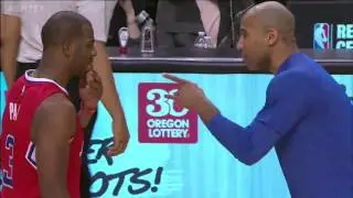 Chris Paul's Lips Gets Busted by Dahntay Jones   Clippers vs Blazers   April 1, 2015   NBA 2014 15