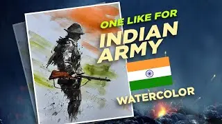 Independence special tutorial INDIAN ARMY watercolour painting// Jay hind Sena colouring