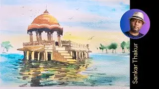 Mistry of City Lake Watercolor Tutorial. Easiest Cityscape Painting You Must Try
