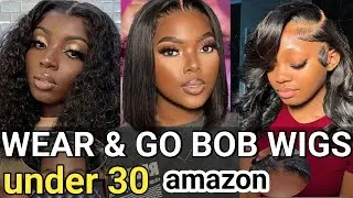 🔥AMAZON BEST SELLING WEAR & GO BOB HUMAN HAIR LACE FRONT WIG UNDER 30 LACE WIG COMPILATION 2025