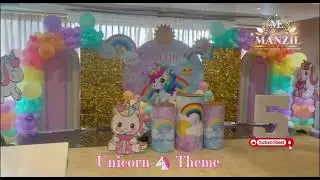 Magical Unicorn Theme Decoration by Manzil Event | Birthday Party & Naming Ceremony Ideas #viral