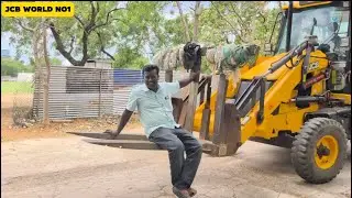 JCB 3DX Expert Bucket Fork Lift Help To Shifting Equipment On TNPL Cricket Stadium