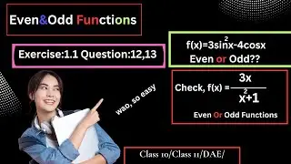 calculus even and odd functions:Ex.1.1 Q12&13-DAE Math|
