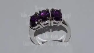 Trilogie Ring mit Amethysten