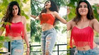 Divi Vadthya Stunning Off Shoulder Red Top with Blue Jeans Romantic Fashion Photoshoot Video