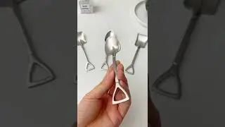 Stainless Steel Coffee Spoon Creative Shovel Shape Tea Spoons Ice Cream Spoon