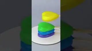 #shorts Rainbow Heart Jelly with Chocolate, Satisfying Video Top Cake #cake #satisfyingcake
