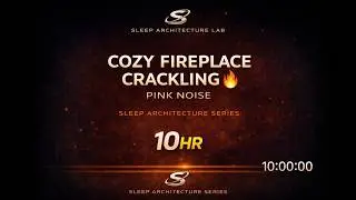Cozy Fireplace Crackling 🔥 | Pink Noise Sleep Architecture | 10 Hours | Black Screen