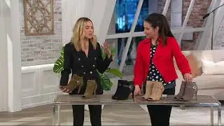 Marc Fisher Leather or Suede Peep-toe Ankle Boots - Shimmee on QVC