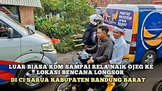 Luar biasa kdm sampai rela naik ojeg ke lokasi bencana longsor di ci. Sarua kabupaten bandung barat