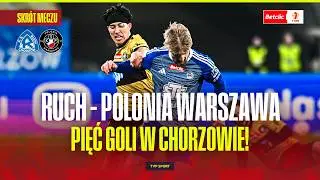 SKR&Oacute;T: RUCH CHORZ&Oacute;W - POLONIA WARSZAWA. PIĘĆ GOLI NA STADIONIE ŚLĄSKIM! BETLIC 1 LIGA | 22. KOLEJKA