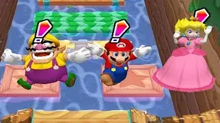 Mario Party 6 - 4 Playser Mini Games - Bowser Vs Wario Vs Mario Vs Peach All Funny Minigames
