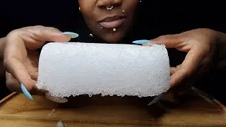 THICK BLOCK REFROZEN SHAVE ICE | NONSTOP CRUNCHES | #iceeating #asmr #asmrice