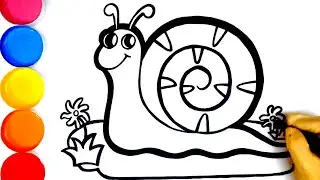 How to draw a snail 🐌 easy with colour 🎨 snail drawing easy step by step for kids 👩&zwj;🎨  cute video