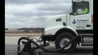 Runway rubber removal using waterblasting