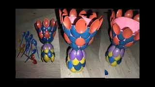 Plastic spoon & plastic bottle ideas/ Diy home decor/ recycled materials/ Plastic spoon ideas