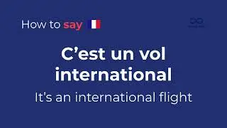How to Say &ldquo;It&rsquo;s an international flight.&rdquo; in French | Travel Crash Course Phrase
