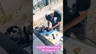 Splicing Fiber Cables into Gator Closure #fiber #linework #fiberoptics
