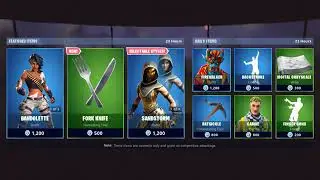 Fortnite NEW FORK KNIFE PICKAXE! Finger Guns, Batsickle. Fortnite Item Shop 6/14/19