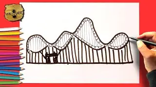 How to draw a roller coaster easy step by step, roller coaster drawing easy