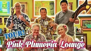 Home Tiki Bar Tour - PINK PLUMERIA LOUNGE in OAHU, HAWAII! Inside the Desert Oasis Room FIELD TRIP!