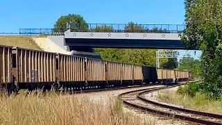 CSX W101 storage coal train runs north
