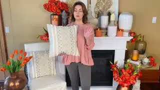 Cream Pillows w/Buttons & Criss Cross Pattern
