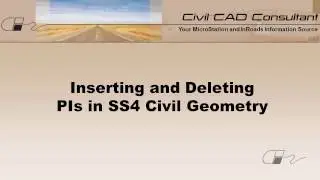 Inserting and Deleting PIs in SS4 OpenRoads