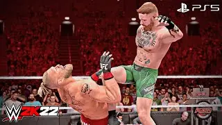 WWE 2K22 - Conor McGregor vs. Brock Lesnar - No Holds Barred Match | PS5™ [4K60]