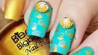 Sea shell nail art design tutorial