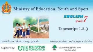 English grade 7 : Chapter 1  Unit 2 - Tapescript 1.2.3
