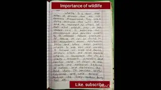 Essay about Importance of wildlife in English #wildlife