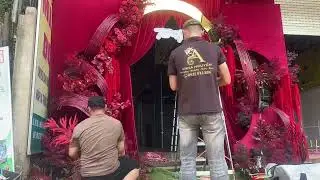 #wedding #event #decor #công đoạn làm một chiếc cổng cuoi lá tươi hoa lụa#đào_tạo_học_viên