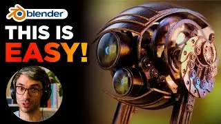Realistic Clockwork Robot In Eevee | How to Model, Texture & Render Blender Tutorial