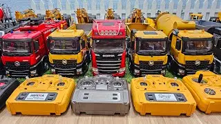 Rc truck konstruksi, rc dump truck mercedes E590, truk molen, truck trailer, excavator, mixer truck