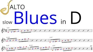 Blues in D (slow) - Alto Saxophone Backing Track