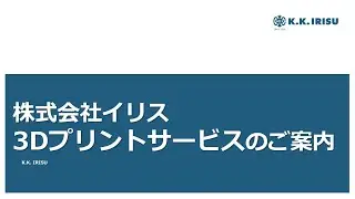 株式会社イリス3Dプリントサービスのご案内