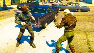 GTA 5 Ultimate Graphics Mod Winter Soldier VS Ghost Rider Fight