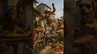 Monkey funny dance🐒🤣#FunnyMonkey#MonkeyDanceParty#DJMonkey#AnimalComedy#youtubeshorts#viral