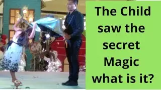 The magician was shock when Child look up Under the floating table by famous losander Magic tricks