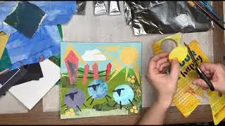 Sheep Collage - Mixed Media Kids Art Class (Ages 8 - 13)