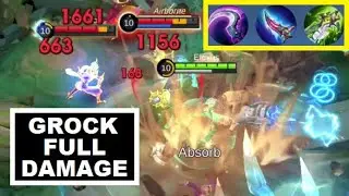 Grock Revamp Buff Full Fighter Build Gameplay (Swing Basic Attack) - Solo Hunter Mode Mobile Legends