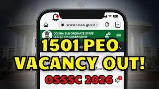ଆସିଗଲା PEO Vacancy 2026||OSSSC PEO Recruitment 2026 | 1501 Vacancy |
