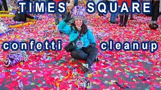 Times Square confetti cleanup after 2026 NYC New Year's Eve celebrations