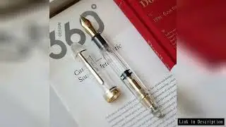 Majohn P140 Acrylic Piston Transparent NO.8 F/M Nib Fountain Pen,Large Capacity School Office Statio