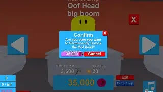 Getting OOF HEAD 35,000 rebirth tokens (mining simulator)